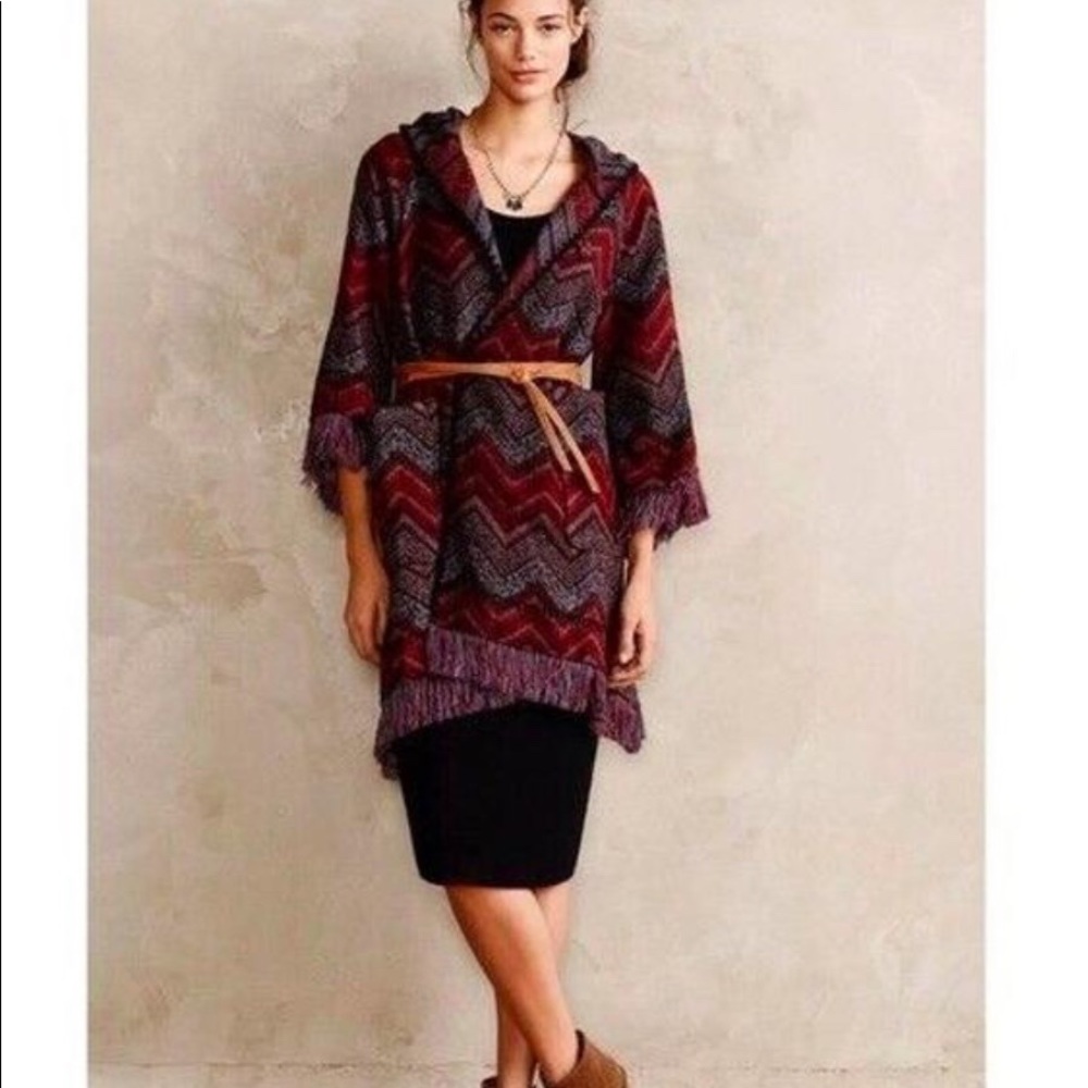 Anthropologie Coat Jacquard Long Jacket